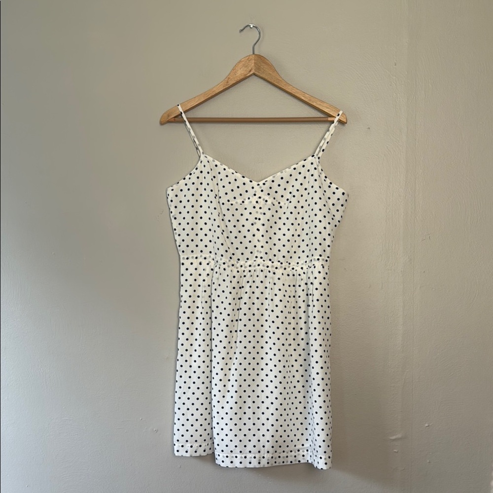 J. Crew White and Black Polka Dot Spaghetti Strap Sundress 14